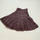 Vintage Brown Tiered Whimsigoth Midi Skirt, Size M/L