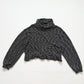 Secondhand Project Social T Knit Cropped Turtleneck Sweater Raw Hem Oversized, Size Medium