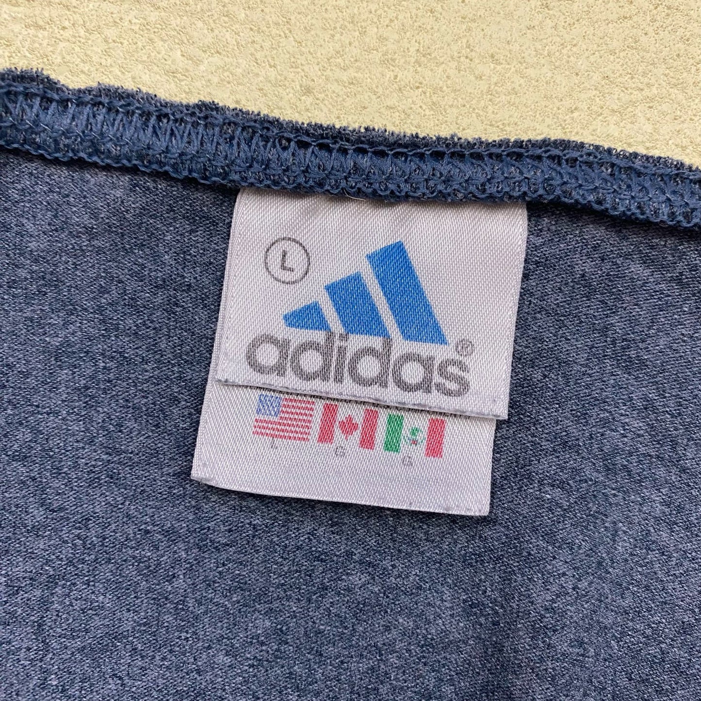 Upcycled Vintage Adidas Distressed Crop Long Sleeve, Size Large
