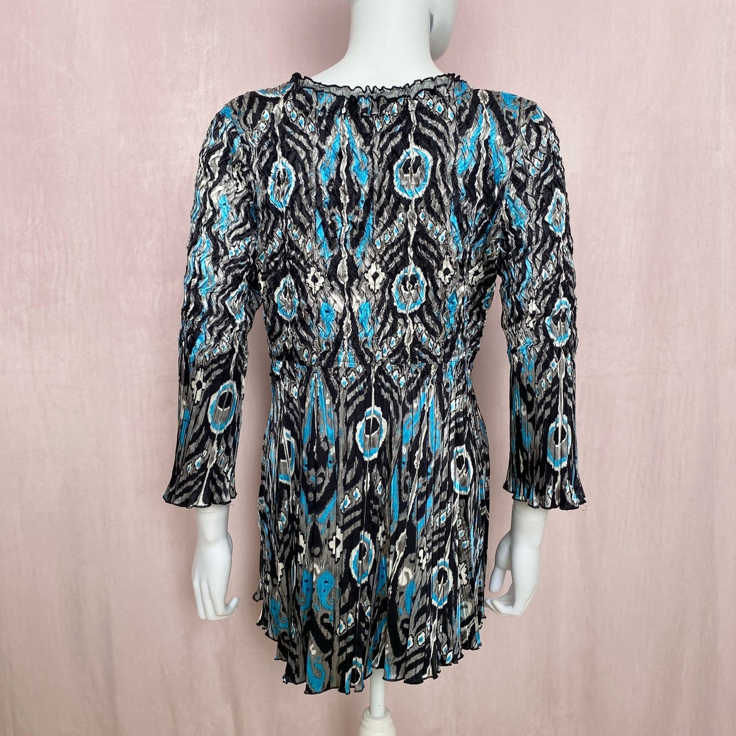 Vintage Alberto Makali Sequins Crinkle Blouse, Size Medium