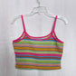 Secondhand Shein Rainbow Stripe Crochet Crop Tank Top, Size Large