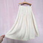 Vintage Linen Pleated A-line Midi Skirt, Size 24”