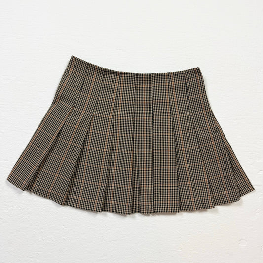 Secondhand H&M Plaid Pleated Mini Skirt, Size 6