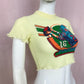 Upcycled Vintage Football Graphic Crop Baby Tee, Size XS