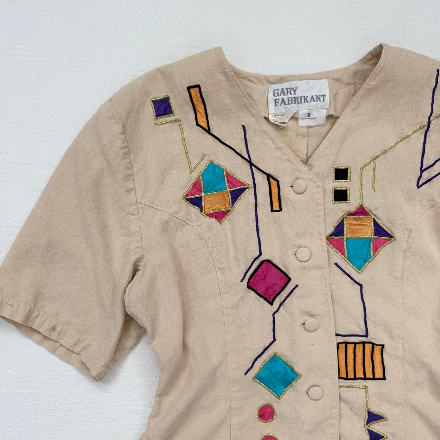 Vintage Gary Fabrikant Silk Button Up Blouse, Size 2