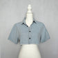 Upcycled Goodfellow & Co Cropped Linen Cotton Button Up Shirt, Size Small