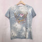 Upcycled Distressed Acid Wash USA Graphic Tee, Size Large
