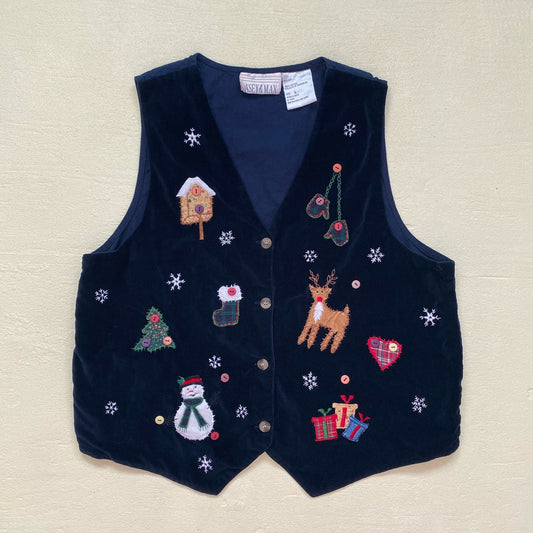 Vintage Casey & Max Christmas Holiday Vest, Size Large
