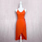 Secondhand Cotton On Fire Orange Wrap High Low Dress, Size Small