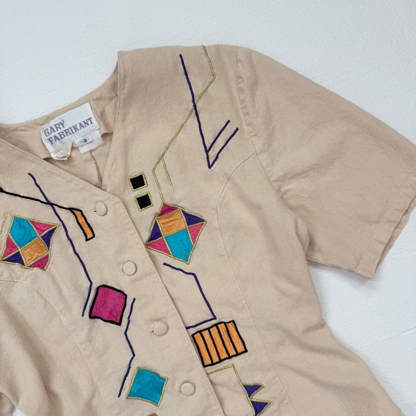 Vintage Gary Fabrikant Silk Button Up Blouse, Size 2
