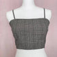 Secondhand Forever 21 Gray Plaid Crop Tank Top, Size Medium