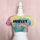 Reworked Hurley Distressed Tie Dye Crop Baby Tee, Size XS