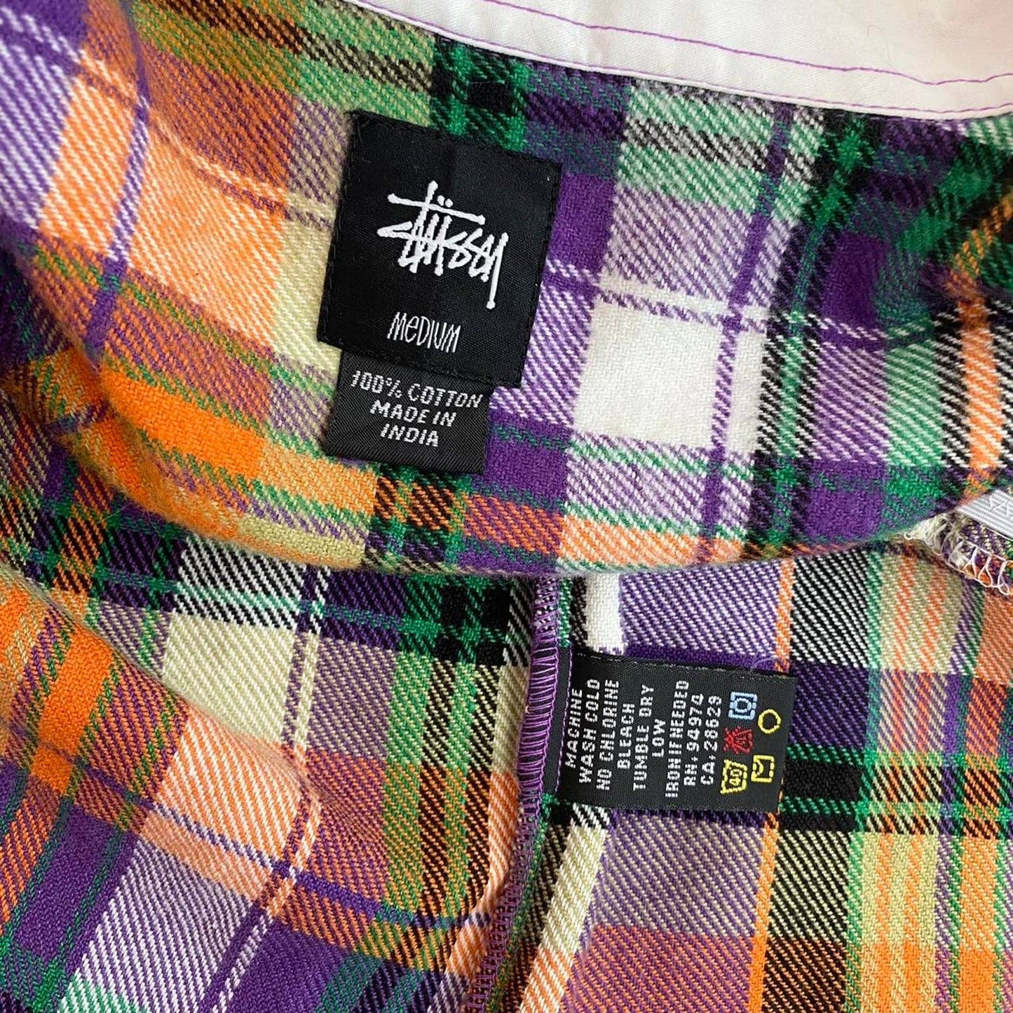 Upcycled Stussy Flannel Crop Jacket & Skirt Set, Size Small