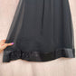 Preowned Black Satin Rose Embellished A-Line Mini Dress, Size Small