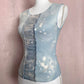 Upcycled Anthropologie Acid Wash Distressed Tank Top, Size Small