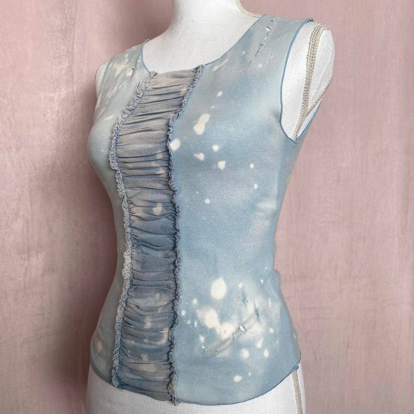 Upcycled Anthropologie Acid Wash Distressed Tank Top, Size Small