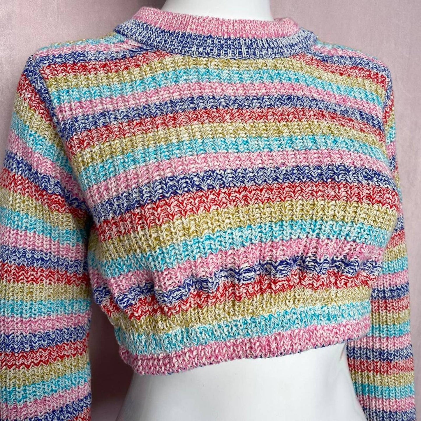 Reworked Philosophy Stripe Knit Crop Sweater, Size Small