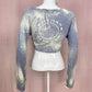 Upcycled Gymshark Acid Wash Crop Long Sleeve, Size Medium