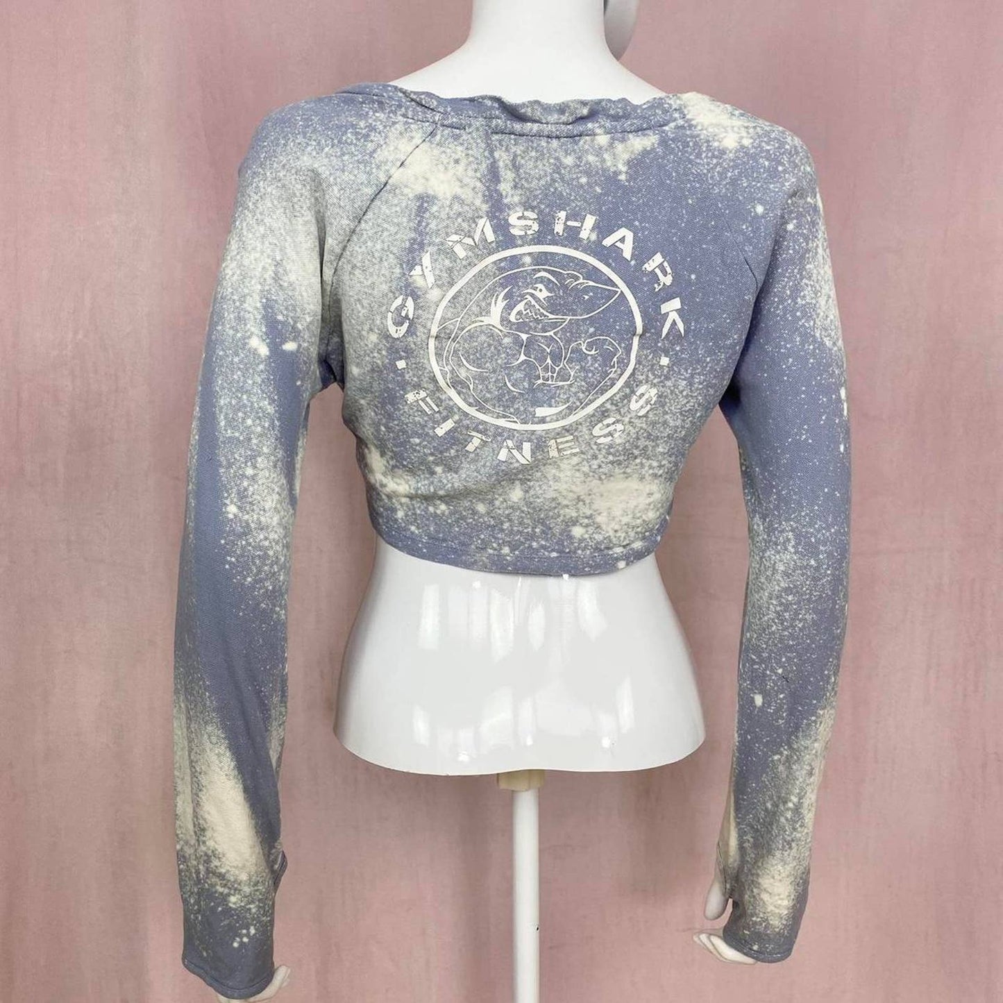 Upcycled Gymshark Acid Wash Crop Long Sleeve, Size Medium