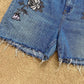 Reworked PacSun Floral Embroidered Cut Off Denim Shorts, Size 30