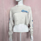 Upcycled Oasis Lake Travis Distressed Crop Long Sleeve, Size Large