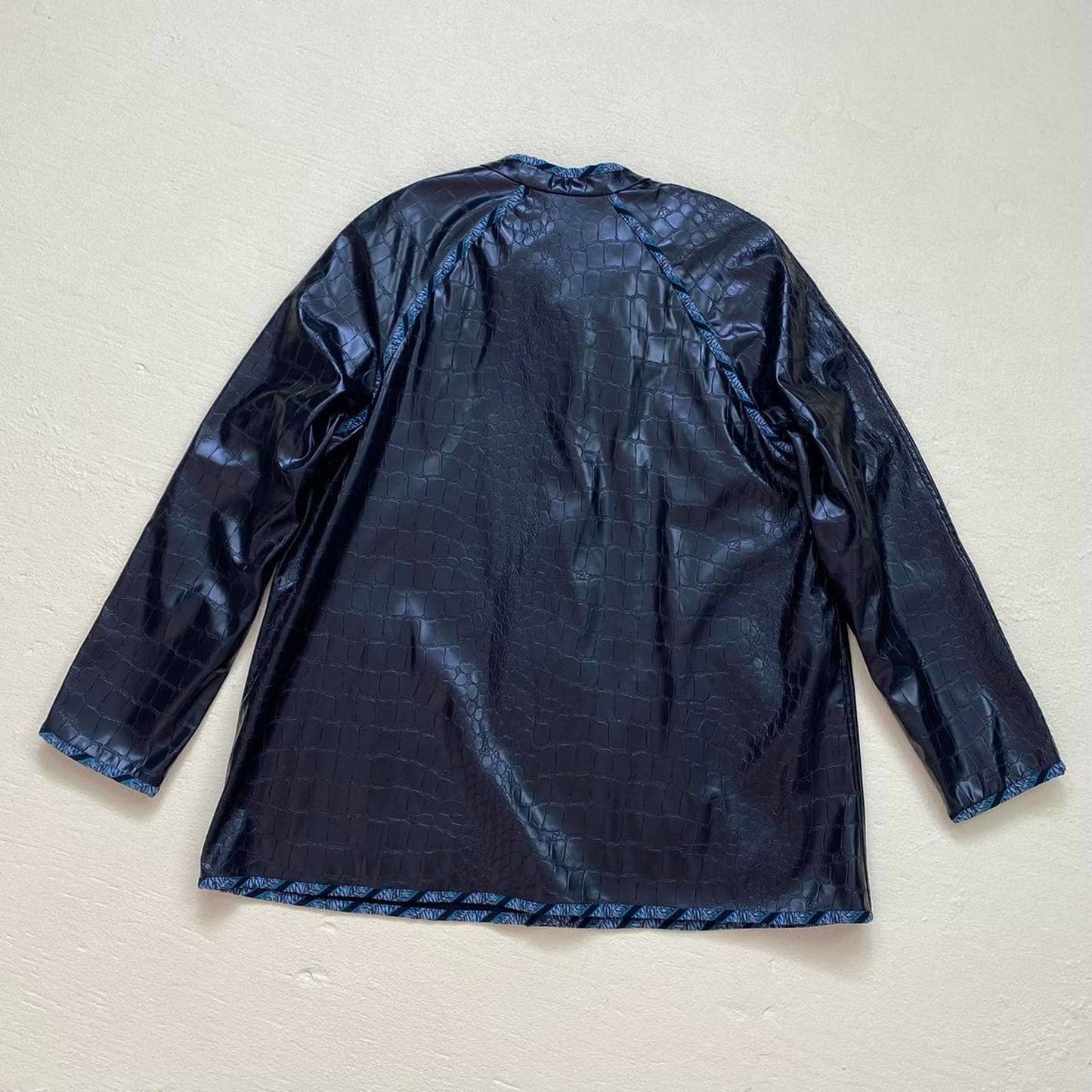 Vintage KOOS Of Course Reversible Vinyl Croc Leather Jacket, Size Large