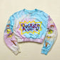 Upcycled Nickelodeon Rugrats Tie Dye Crop Long Sleeve, Size Small