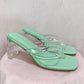 Secondhand Liliana Aura-2 Clear Sandal Heels in Mint Green, Size 7