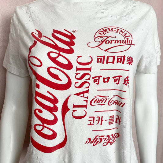 Reworked Coca Cola Distressed Tee, Size Small