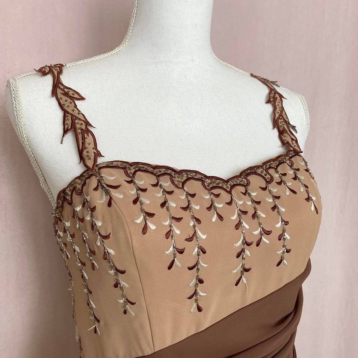 Vintage Le Monde Fashions Beaded Grunge Fairy Gown, Size 8