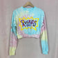 Upcycled Nickelodeon Rugrats Tie Dye Crop Long Sleeve, Size Small