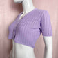 Reworked DoDo Short Sleeve Knit Crop Cardigan, Size XS