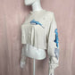 Upcycled Oasis Lake Travis Distressed Crop Long Sleeve, Size Large