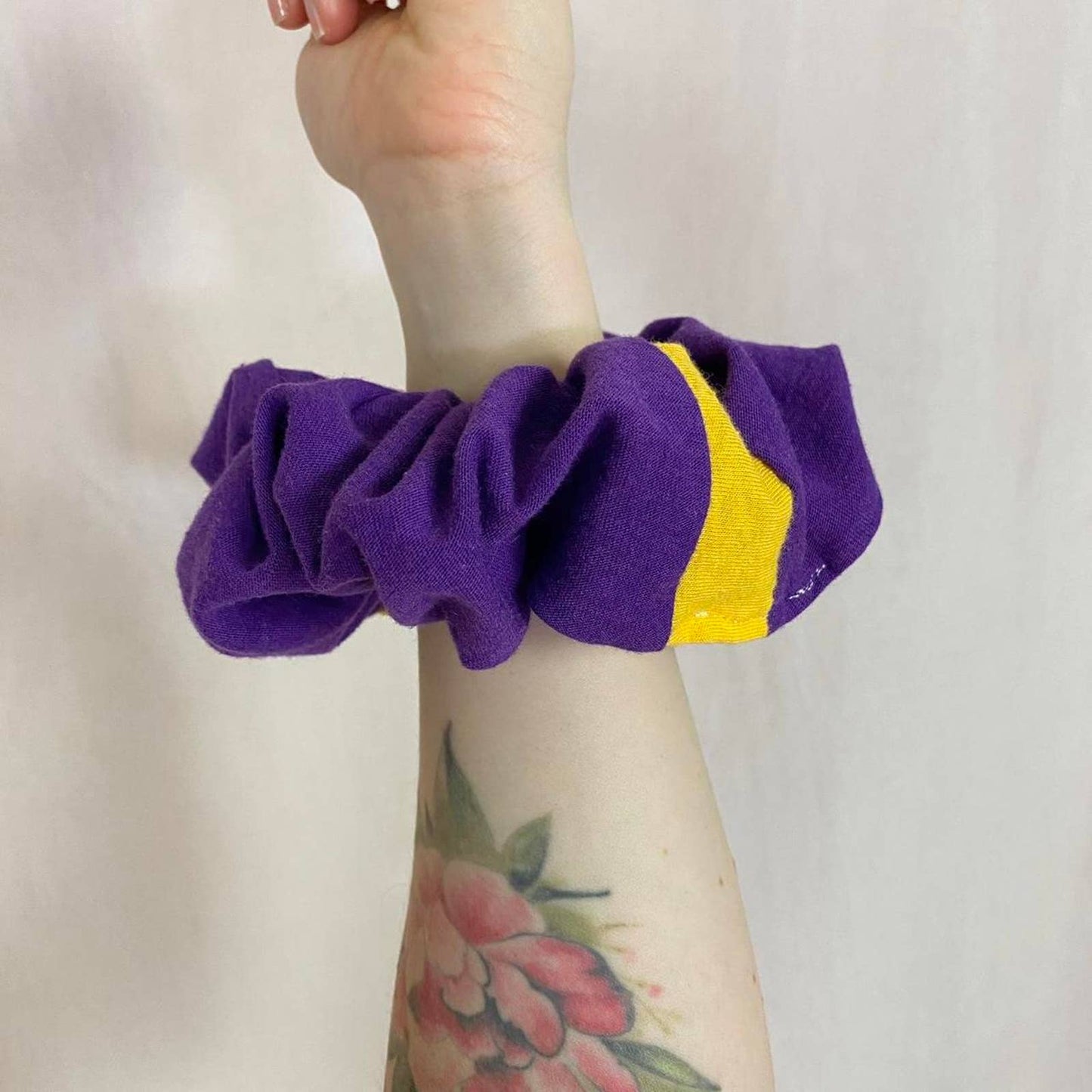 Upcycled Minnesota Vikings Crop Tank & Scrunchie Set, Size S/M