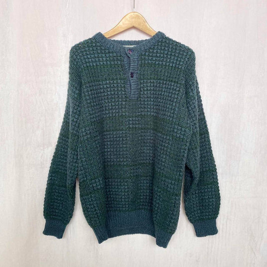 Vintage Chunky Knit Wool Sweater, Size Large