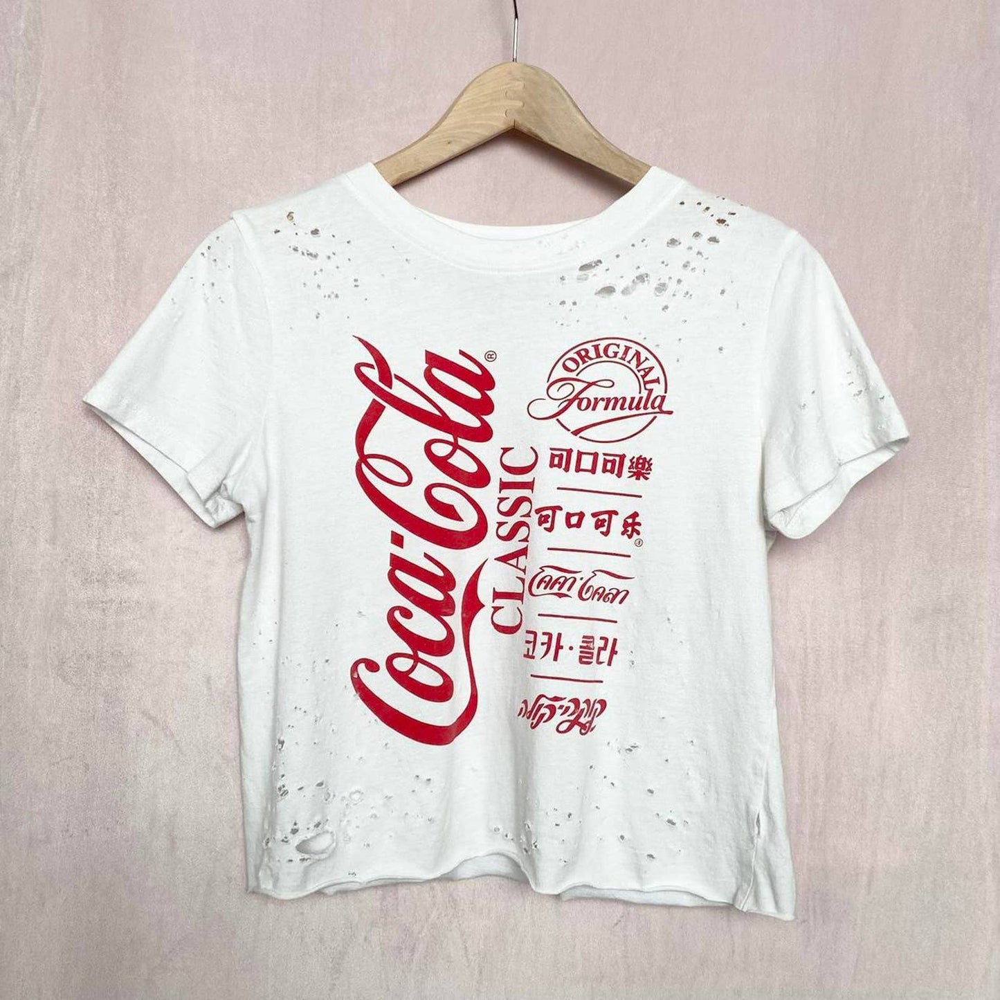 Reworked Coca Cola Distressed Tee, Size Small