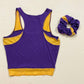 Upcycled Minnesota Vikings Crop Tank & Scrunchie Set, Size S/M