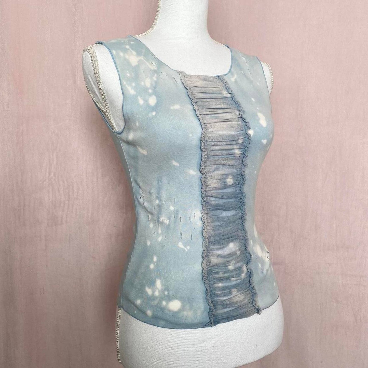 Upcycled Anthropologie Acid Wash Distressed Tank Top, Size Small