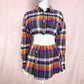 Upcycled Stussy Flannel Crop Jacket & Skirt Set, Size Small