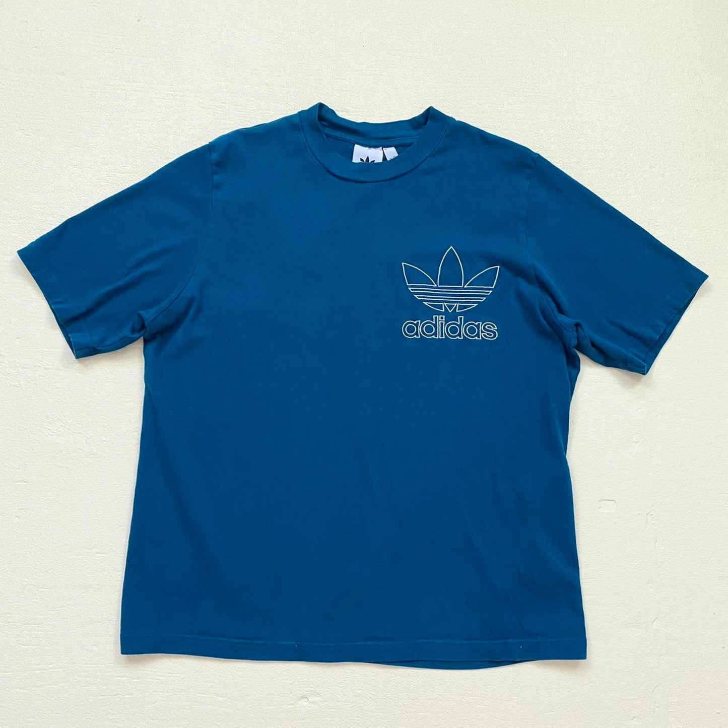Secondhand Adidas Originals Logo Embroidered Navy Tee, Size Large