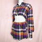 Upcycled Stussy Flannel Crop Jacket & Skirt Set, Size Small
