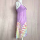 Vintage Purple Rayon Tie Dye Halter Dress, Size Small