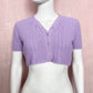 Reworked DoDo Short Sleeve Knit Crop Cardigan, Size XS
