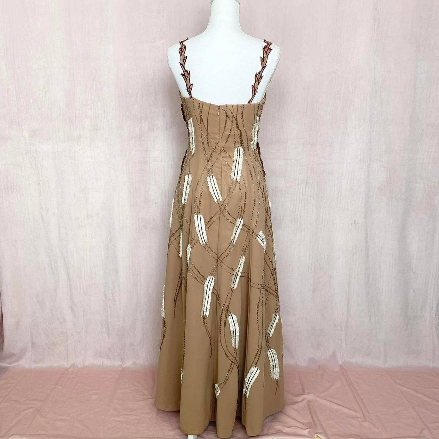 Vintage Le Monde Fashions Beaded Grunge Fairy Gown, Size 8