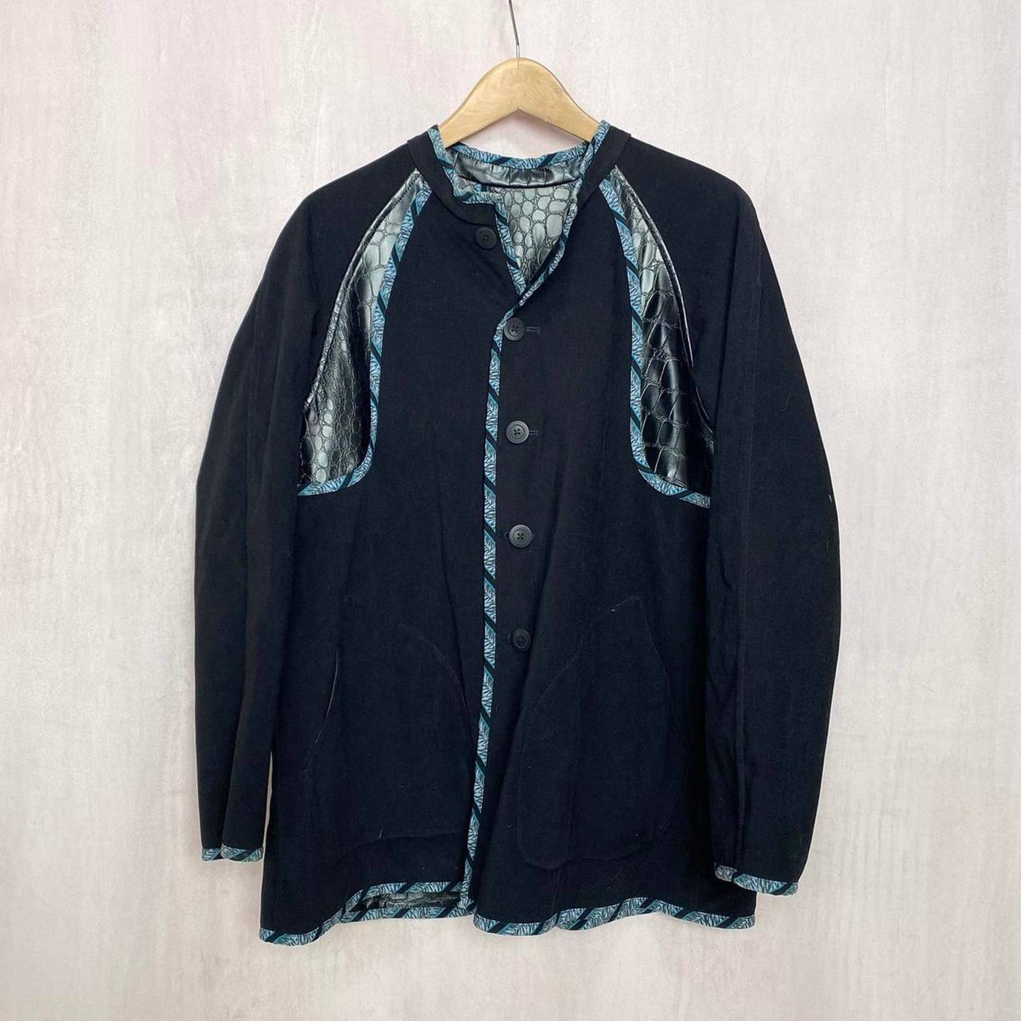 Vintage KOOS Of Course Reversible Vinyl Croc Leather Jacket, Size Large