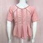 Secondhand Mono B Pink Flowy Pleated Crop Top Blouse, Size Medium