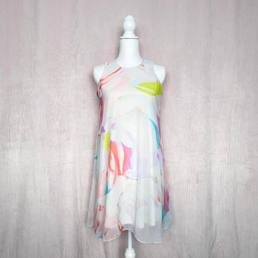 Secondhand Calvin Klein Watercolor A-Line Mini Dress, Size 6P