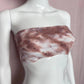 Scrap Fabric Rhinestone Tie Dye Crop Tube Top, Size Small