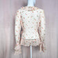 Y2K Moda International Floral Ruffle Wrap Silk Blouse, Size Medium
