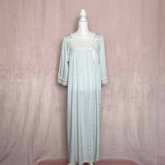Vintage Christian Dior Lace Trim Satin Nightgown, One Size